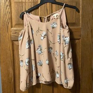 Floral cold shoulder top